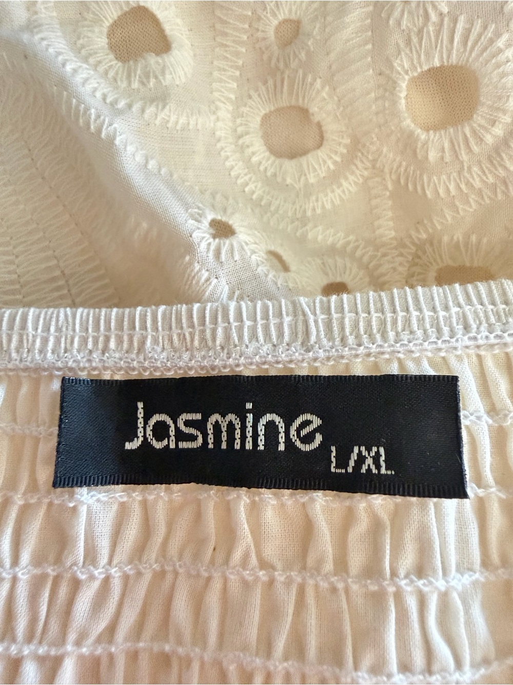Jasmine Ivory Eyelet Embroidered Cotton Boho Midi Dress L/XL 8071 - Picture 7 of 11